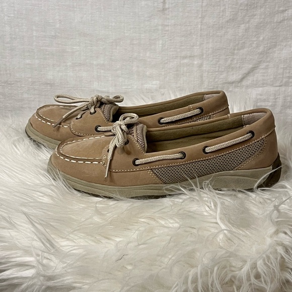 SPERRY TOP-SIDER Women's Tan leather mesh LAGUNA Boat SHOES Size US 4M UK 3.5 - Picture 5 of 6